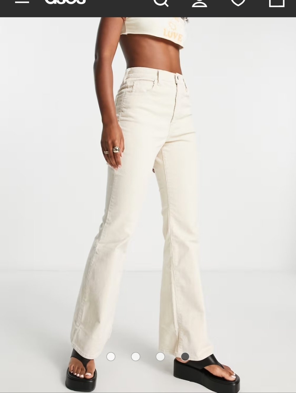 Levi's 70's high rise flare cord jeans in Sandshell 29W - Picture 5 of 15